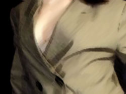 The outline of her perfect breasts