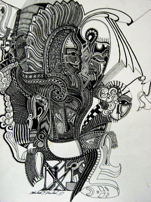 Walk Through Egypt (sharpie on paper)
