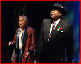 Greg Mullavey (Scrooge) and Victor Morris (The Narrator)
